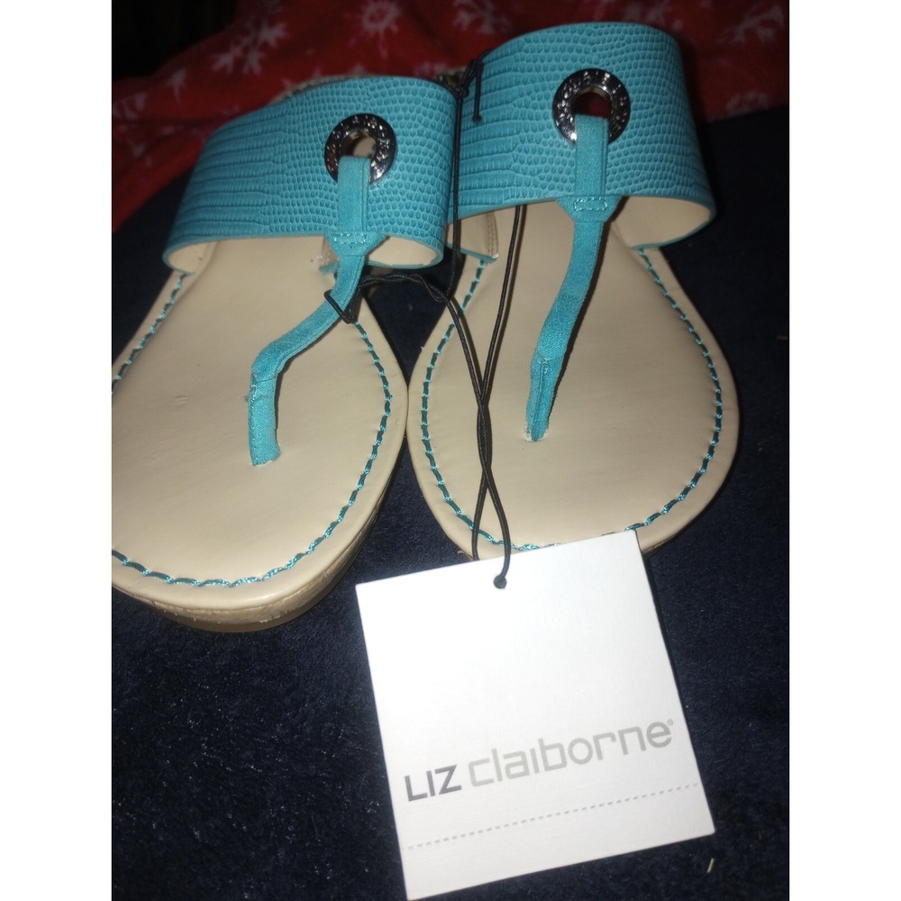 Liz Claiborne Womens LIvely Split Toe Casual‎ Slide Sandals, Blue , Size 9 M
